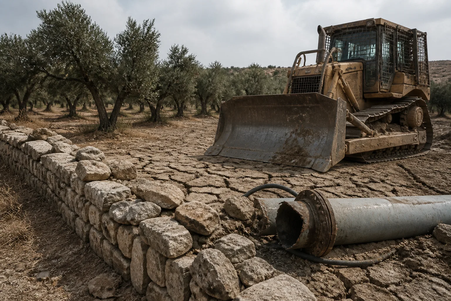 Israeli Settlers Injure Elderly Palestinian Man and Damage Farmland in Surif, Hebron Governorate